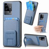 Carbon Fiber Card Bag Fold Stand Phone Case